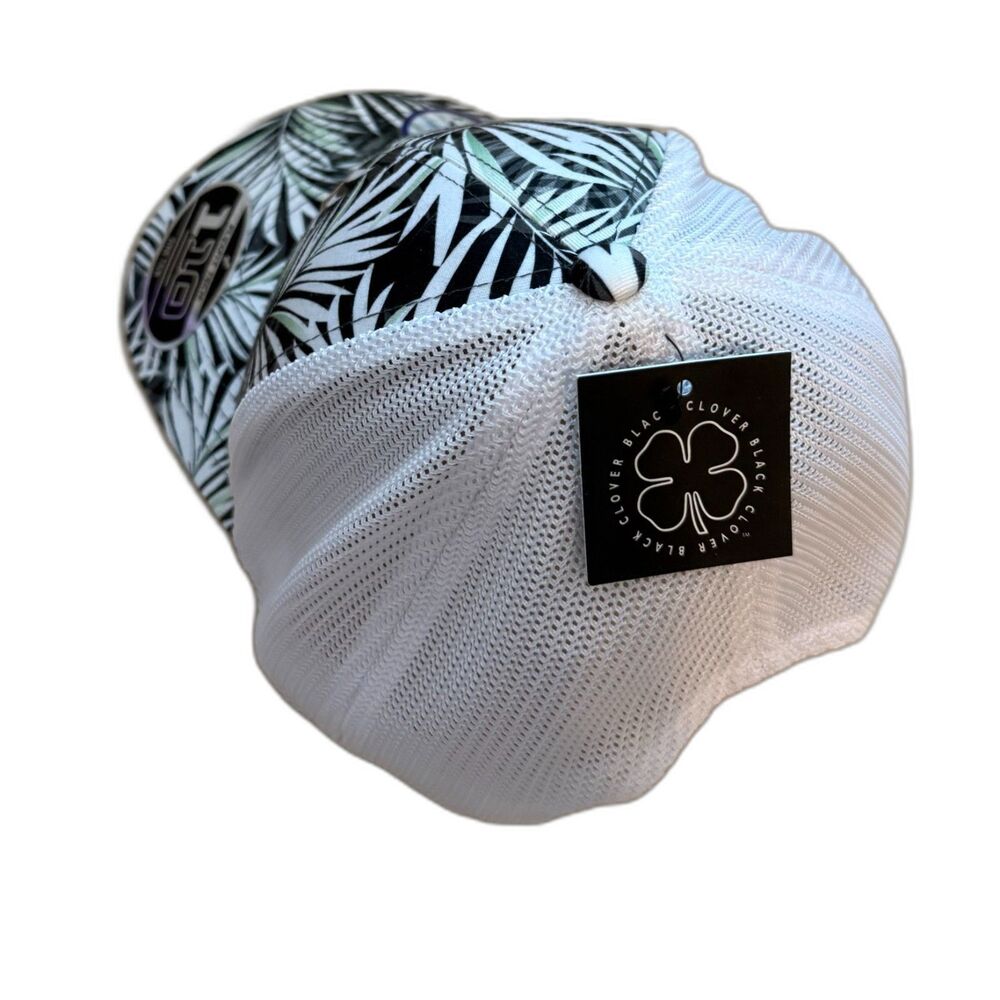Black Clover Live Lucky 110 Snapback Hat Palm Leaf Tropical Mesh Trucker Cap NWT - Picture 8 of 8